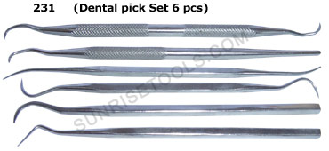 Dental Probes / Pick Set With Pouch